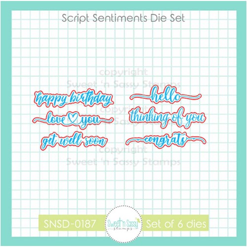Simon Says Stamp! Sweet 'N Sassy SCRIPT SENTIMENTS Die Set snsd-0187