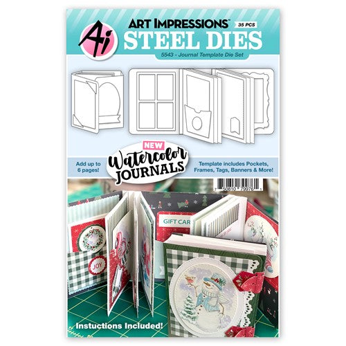 Simon Says Stamp! Art Impressions JOURNAL TEMPLATE Watercolor Journals Die Set 5543