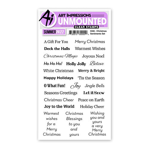 Simon Says Stamp! Art Impressions CHRISTMAS SENTIMENTS Watercolor Journals Clear Stamps 5566