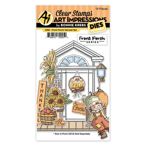Art Impressions - Front Porch Collection - Die and Clear Photopolymer Stamp Set - Harvest
