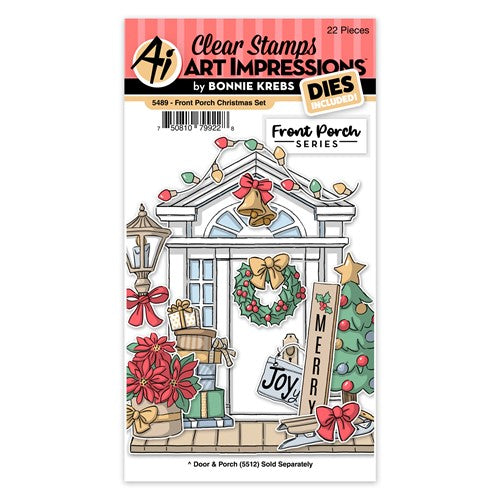 Simon Says Stamp! Art Impressions CHRISTMAS Front Porch Stamp and Die Set 5489