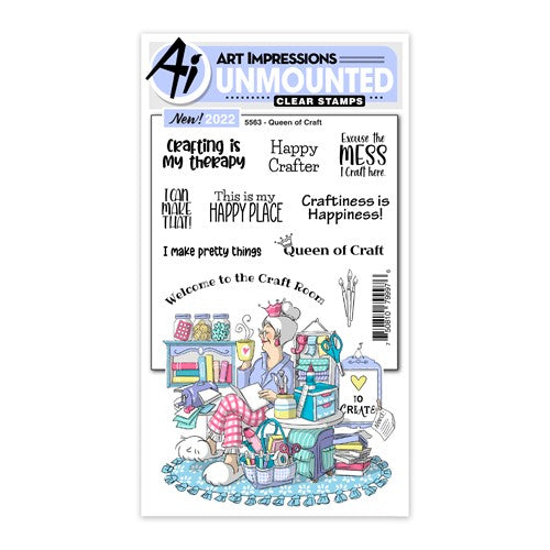 Simon Says Stamp! Art Impressions Girlfriends QUEEN OF CRAFT Clear Stamps and Dies 5563