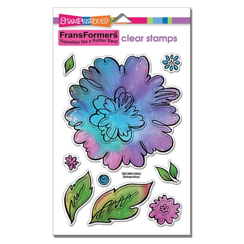 Simon Says Stamp! Stampendous FRANSFORMER PEONY Clear Flex Stamps ssc3009