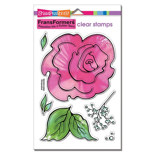 Simon Says Stamp! Stampendous FRANSFORMER ROSE Clear Flex Stamps ssc3010