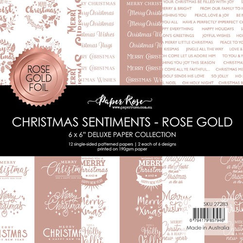 Simon Says Stamp! Paper Rose CHRISTMAS SENTIMENTS ROSE GOLD FOIL 6x6 Paper 27283