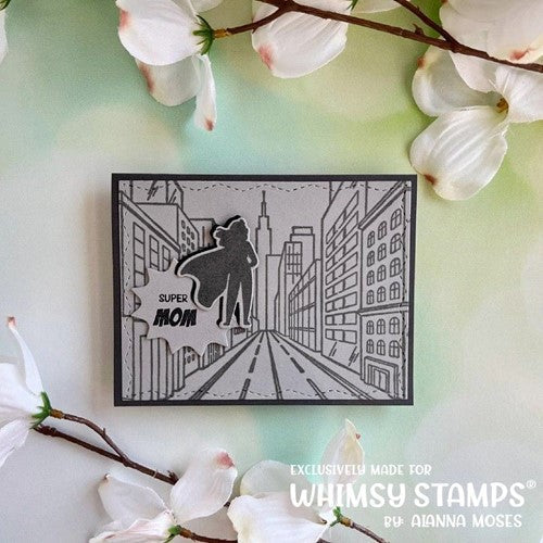Simon Says Stamp! Whimsy Stamps CITY STREETS BACKGROUND Cling Stamp DDB0079