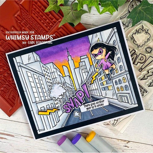 Simon Says Stamp! Whimsy Stamps CITY STREETS BACKGROUND Cling Stamp DDB0079