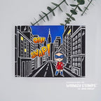 Simon Says Stamp! Whimsy Stamps CITY STREETS BACKGROUND Cling Stamp DDB0079