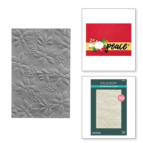 Simon Says Stamp! E3D-038 Spellbinders SCENIC POINSETTIA 3D Embossing Folder