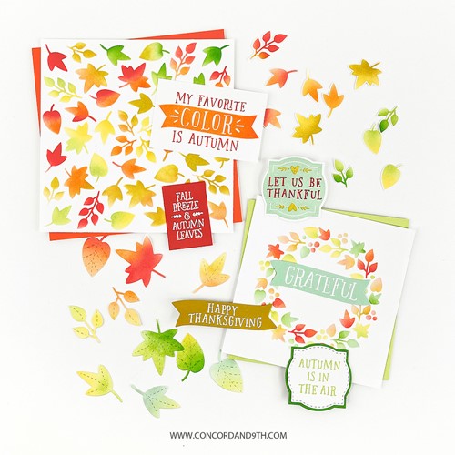 Simon Says Stamp! Concord & 9th AUTUMN HUES TURNABOUT Stencils 11429