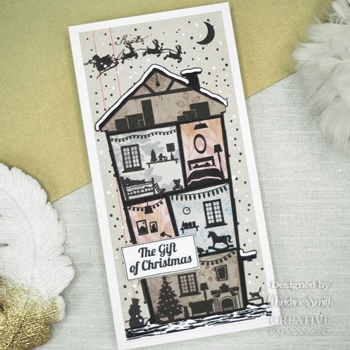 Simon Says Stamp! Creative Expressions CHRISTMAS TOWN HOUSE DL Cling Stamp umsdb121