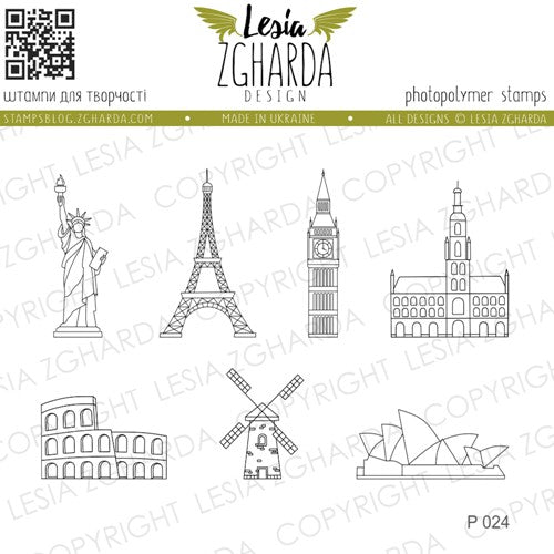 Simon Says Stamp! Lesia Zgharda MONUMENTS OF THE WORLD Clear Stamp Set p024