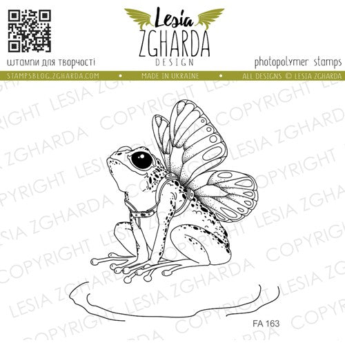 Simon Says Stamp! Lesia Zgharda FROG WITH WINGS Clear Stamp fa163