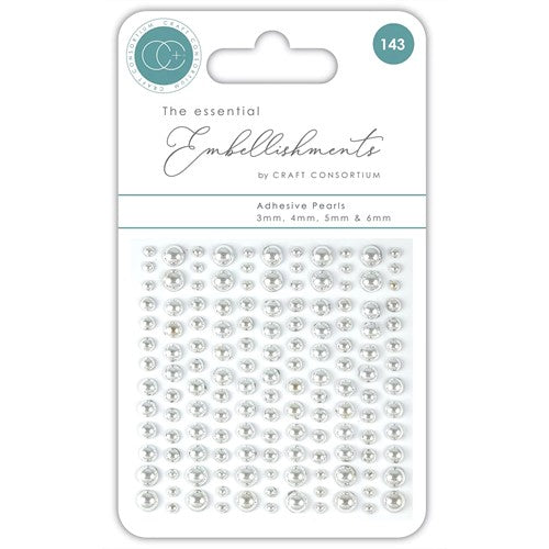 Simon Says Stamp! Craft Consortium Essential Elements SILVER PEARLS Adhesive Embellishments CEAPRL003