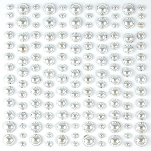 Simon Says Stamp! Craft Consortium Essential Elements SILVER PEARLS Adhesive Embellishments CEAPRL003