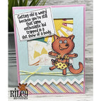 Simon Says Stamp! Riley and Company Funny Bones ENTHUSIASTIC KID Cling Rubber Stamp RWD-1061