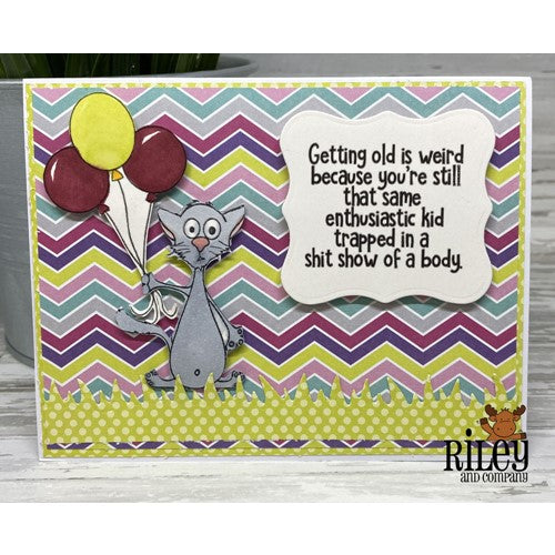 Simon Says Stamp! Riley and Company Funny Bones ENTHUSIASTIC KID Cling Rubber Stamp RWD-1061