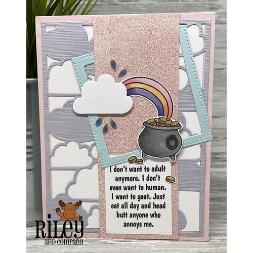 Simon Says Stamp! Riley and Company Funny Bones I WANT TO GOAT Cling Rubber Stamp RWD-1049