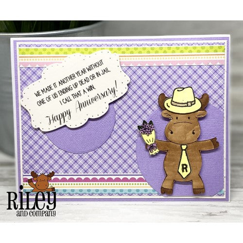 Simon Says Stamp! Riley and Company Funny Bones SLEEPING INJURES Cling Rubber Stamp RWD-1055