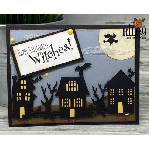 Simon Says Stamp! Riley and Company Funny Bones HAPPY HALLOWEEN WITCHES Cling Rubber Stamp RWD-1064