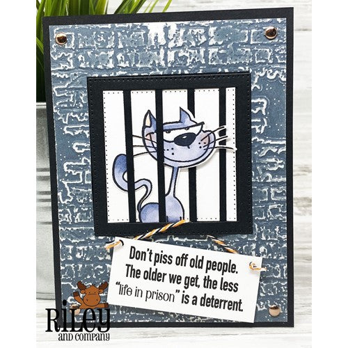 Simon Says Stamp! Riley and Company Funny Bones LIFE IN PRISON Cling Rubber Stamp RWD-1059