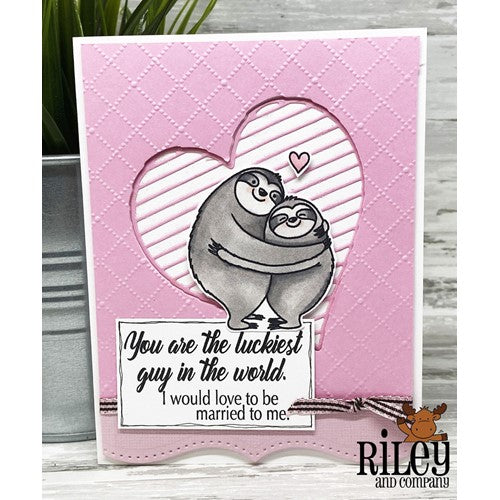 Simon Says Stamp! Riley and Company Funny Bones LUCKIEST GUY IN THE WORLD Cling Rubber Stamp RWD-1053