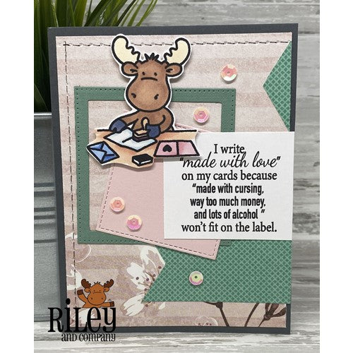 Simon Says Stamp! Riley and Company Funny Bones MADE WITH LOVE Cling Rubber Stamp RWD-1058