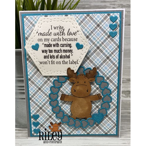 Simon Says Stamp! Riley and Company Funny Bones MADE WITH LOVE Cling Rubber Stamp RWD-1058