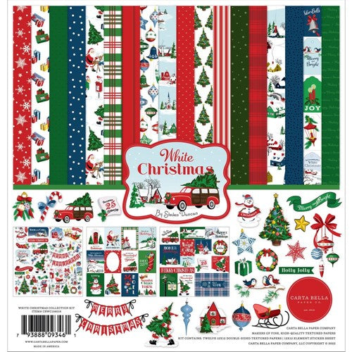 Simon Says Stamp! Carta Bella WHITE CHRISTMAS 12 x 12 Collection Kit cbwc156016