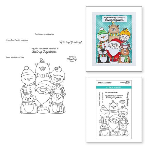 Simon Says Stamp! STP-137 Spellbinders HOLIDAY GROUP HUG Clear Stamps