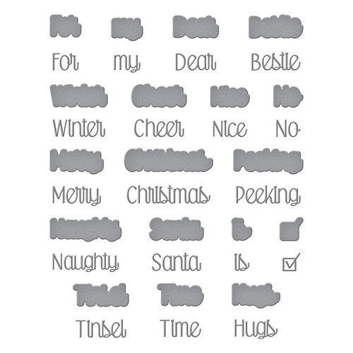 Simon Says Stamp! S4-1224 Spellbinders TINSEL TIME SENTIMENTS Etched Dies