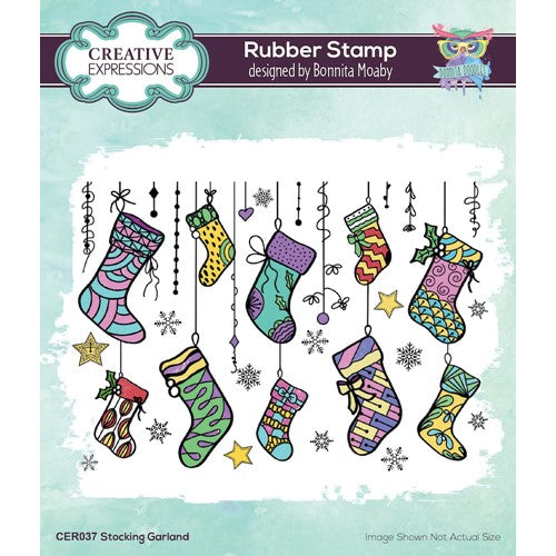 Simon Says Stamp! Creative Expressions STOCKING GARLAND Cling Stamp cer037