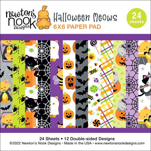 Simon Says Stamp! Newton's Nook Designs HALLOWEEN MEOWS 6 x 6 inch Paper Pad NN2208P02