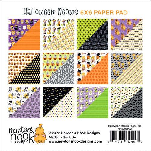 Simon Says Stamp! Newton's Nook Designs HALLOWEEN MEOWS 6 x 6 inch Paper Pad NN2208P02