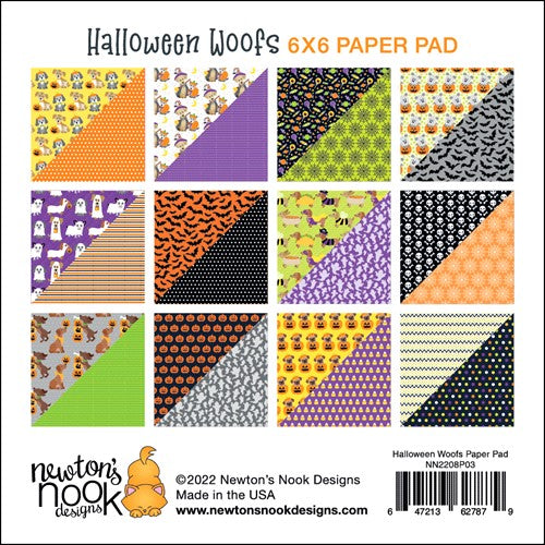 Simon Says Stamp! Newton's Nook Designs HALLOWEEN WOOFS 6 x 6 inch Paper Pad NN2208P03