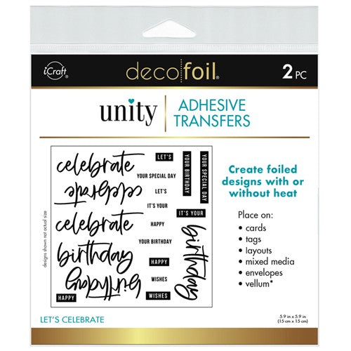 Simon Says Stamp! Therm O Web Unity LET'S CELEBRATE Deco Foil Adhesive Transfer Sheets 19116