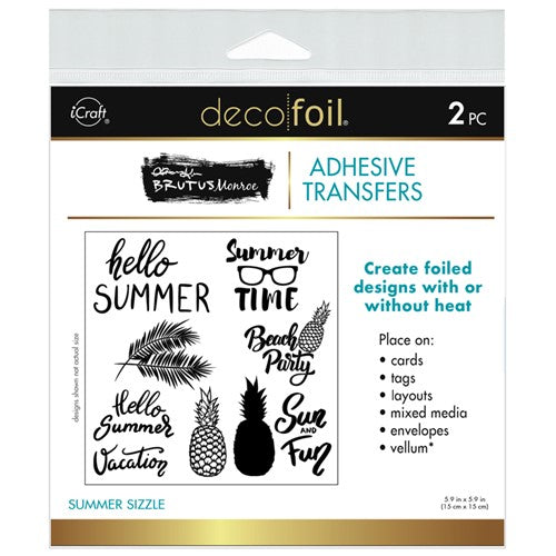 Simon Says Stamp! Therm O Web Brutus Monroe SUMMER SIZZLE Deco Foil Adhesive Transfer Sheets 19120