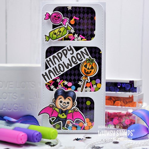 Simon Says Stamp! Whimsy Stamps TRICK OR TREAT KIDS Clear Stamps KHB147a