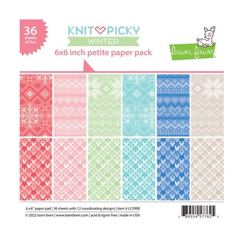 Simon Says Stamp! Lawn Fawn KNIT PICKY WINTER 6x6 Inch Petite Paper Pack lf2990