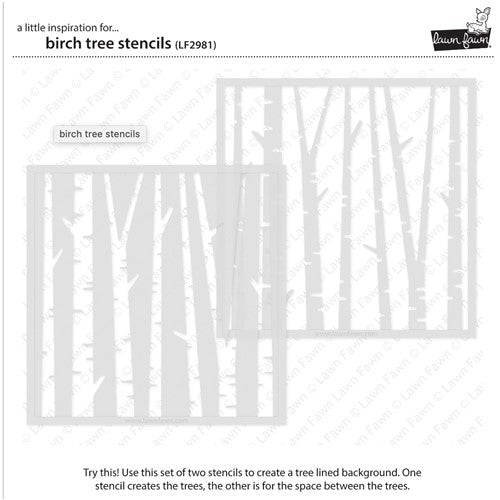 Simon Says Stamp! Lawn Fawn BIRCH TREE Stencils lf2981