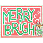 Simon Says Stamp! Lawn Fawn GIANT OUTLINED MERRY AND BRIGHT Die Cut lf2973