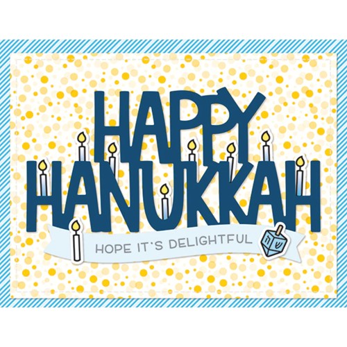 Simon Says Stamp! Lawn Fawn GIANT HAPPY HANUKKAH Die Cut lf2971