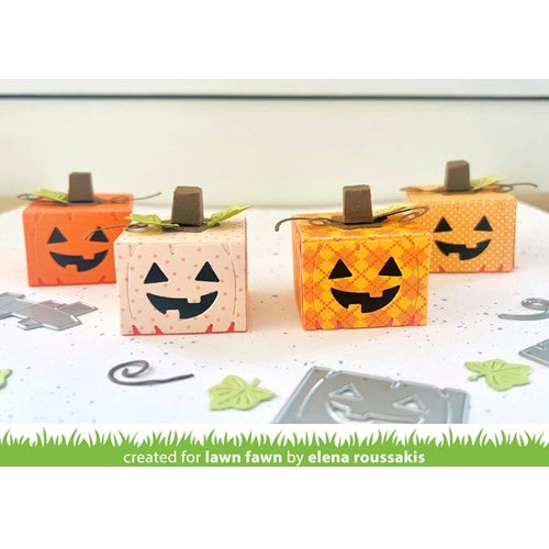 Simon Says Stamp! Lawn Fawn TINY GIFT BOX JACK-O'-LANTERN ADD-ON Die Cuts lf2968