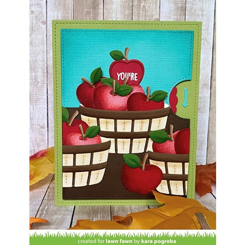 Simon Says Stamp! Lawn Fawn REVEAL WHEEL APPLE ADD-ON Die Cuts lf2959 | color-code:ALT2