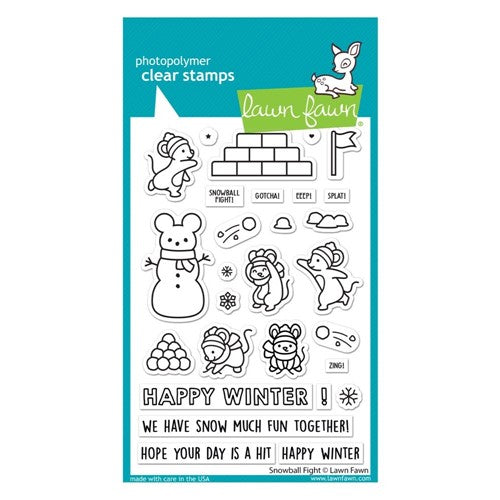 Simon Says Stamp! Lawn Fawn SNOWBALL FIGHT Clear Stamps lf2941