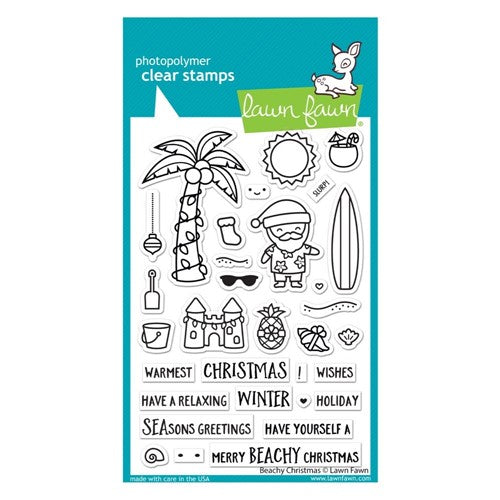 Simon Says Stamp! Lawn Fawn BEACHY CHRISTMAS Clear Stamps lf2945