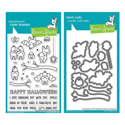 Simon Says Stamp! Lawn Fawn SET FANGTASTIC FRIENDS Clear Stamps and Dies a2lfff