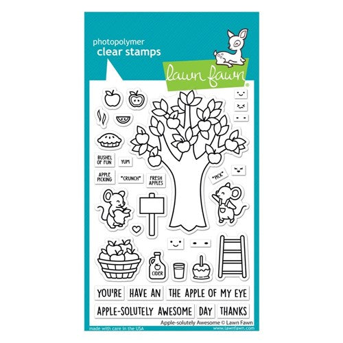 Simon Says Stamp! Lawn Fawn APPLE-SOLUTELY AWESOME Clear Stamps lf2930