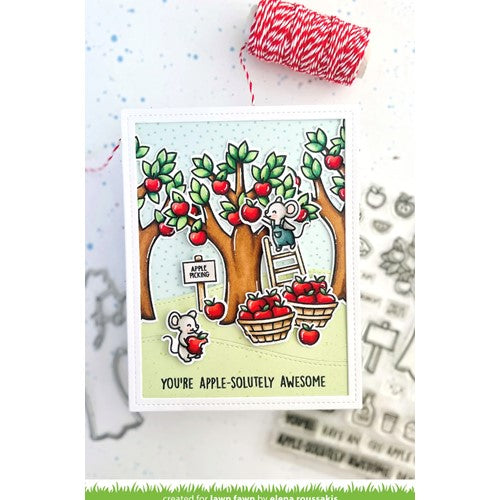 Simon Says Stamp! Lawn Fawn APPLE-SOLUTELY AWESOME Clear Stamps lf2930