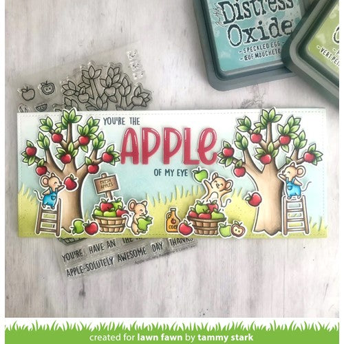 Simon Says Stamp! Lawn Fawn SET APPLE-SOLUTELY AWESOME Clear Stamps and Dies a2lfaa
